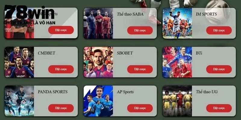 Đa dạng các sảnh cược thể thao nổi tiếng